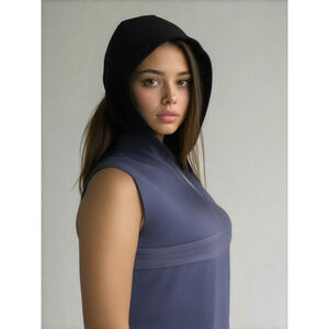 Norma Kamali Black Sleeveless Zip Hoodie